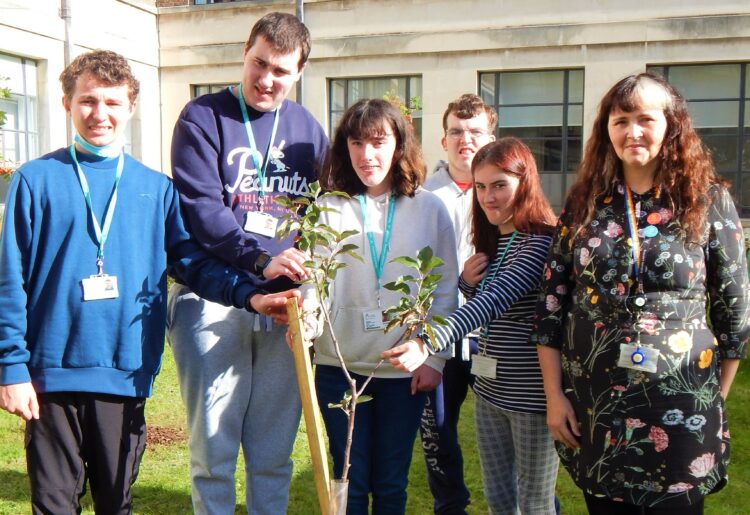 Students from the college are pleased and excited about the improvements to their produce garden. Picture: Emma Merchant
