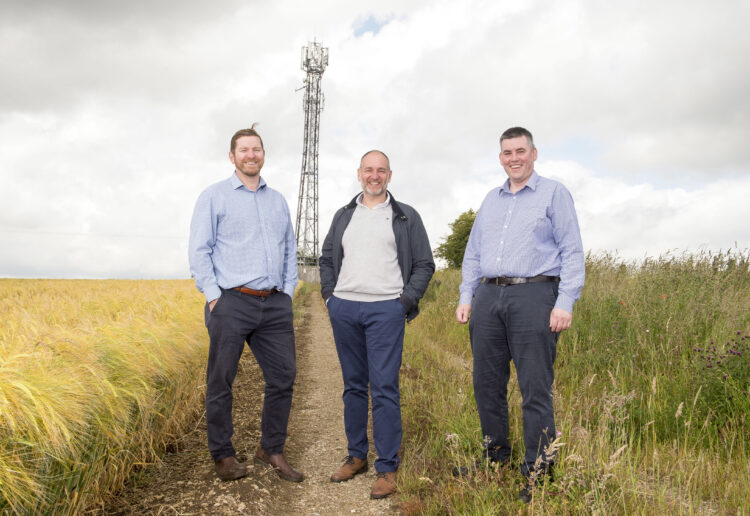 Mark Seward, operations director at Quickline; Nick Nabi, commercial director at Cellnex UK; and Bob Lyall, customer and network programmes project manager at Cellnex UK. Picture: Hull News & Pictures Ltd, Courtesy of Cellnex UK and Quickline Communications