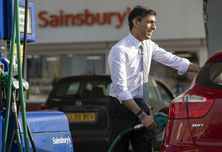 The Chancellor Rishi Sunak visits a Sainsbury's supermarket in south east London after delivering his Spring Statement to parliament Picture: SIMON WALKER  HM TREASURY