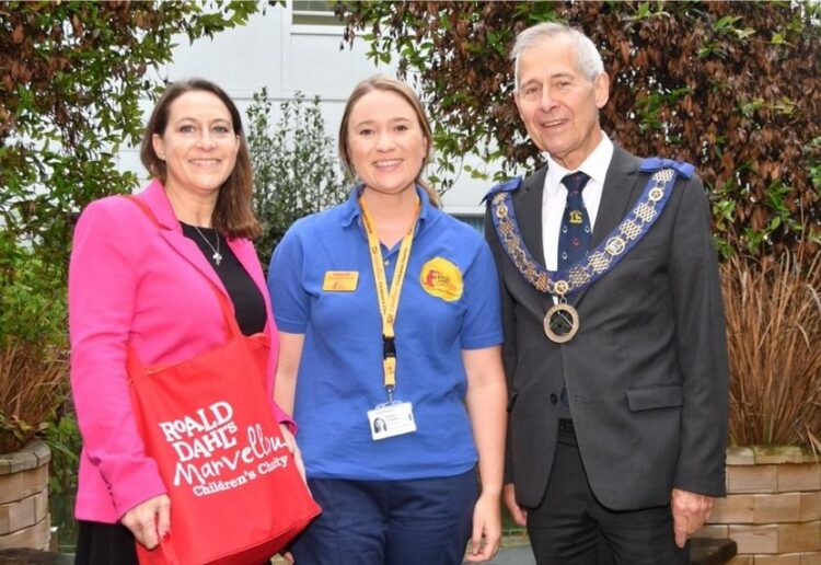 From left; Louise Griew, CEO of Roald Dahl?s Marvellous Children?s Charity; Hannah Gerrard, Roald Dahl specialist nurse; and Peter Sands, deputy Provincial Grand Master for Berkshire Freemasonry. Picture Ray Lloyd.