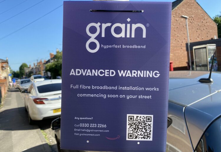 Grain Connect has placed posters on lampposts around Newtown Picture: Phil Creighton