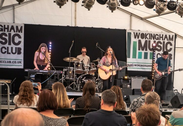 Katie Ellwood on the Wokingham Music Club Stage at Wokingham Festival by Andrew Merritt