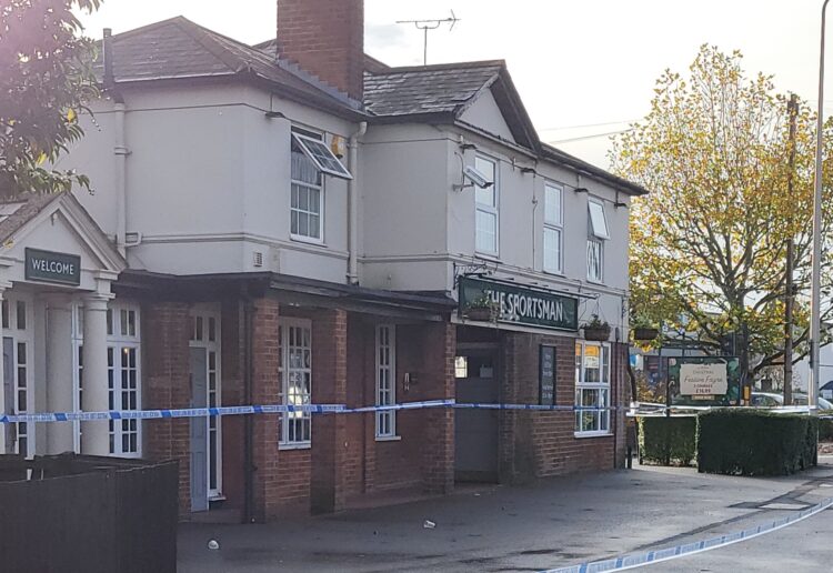 The Sportsman pub was sealed off on Saturday morning following an incident suspect to be a double stabbing Picture: Steve Smyth