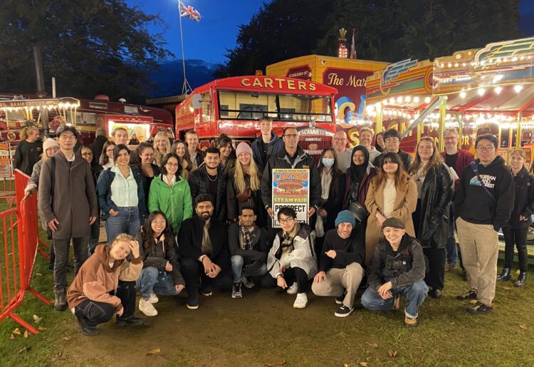 Students from the University of Reading visited Carters Steam Fair to learn more about the art of signwriting from Joby Carter Picture: Phil Creighton