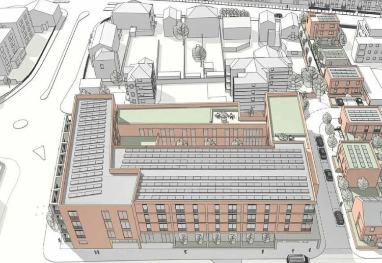 The plans for the new Central Swimming Pool development of 62 flats, sheltered accommodation and a day care centre for the elderly