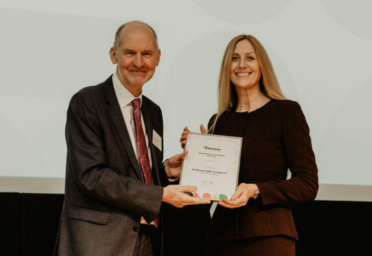 Prof Julie Lovegrove was recognised by the BNF for her work in human nutrition. Picture: British Nutrition Foundation