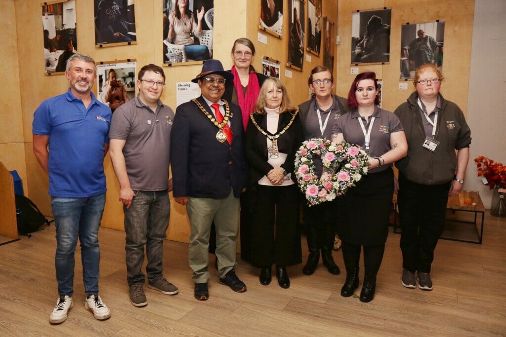 From left, Reading Pride's Tom Price and Mikey Russell, Bracknell Forest Mayor Ankur Shiv Bhandari, Reading Pride vice-chair of trustees Kirsten Bayes, Wokingham Borough Council mayor Caroline Smith, and MyUmbrella LGBT+'s Christina Dearlove, Kerry Kleis, and Charlotte Logan. Picture: Dijana Capan/DVision Images