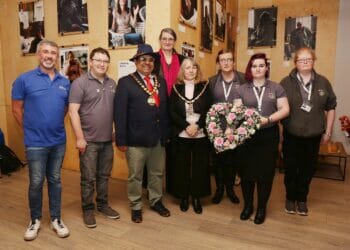 From left, Reading Pride's Tom Price and Mikey Russell, Bracknell Forest Mayor Ankur Shiv Bhandari, Reading Pride vice-chair of trustees Kirsten Bayes, Wokingham Borough Council mayor Caroline Smith, and MyUmbrella LGBT+'s Christina Dearlove, Kerry Kleis, and Charlotte Logan. Picture: Dijana Capan/DVision Images