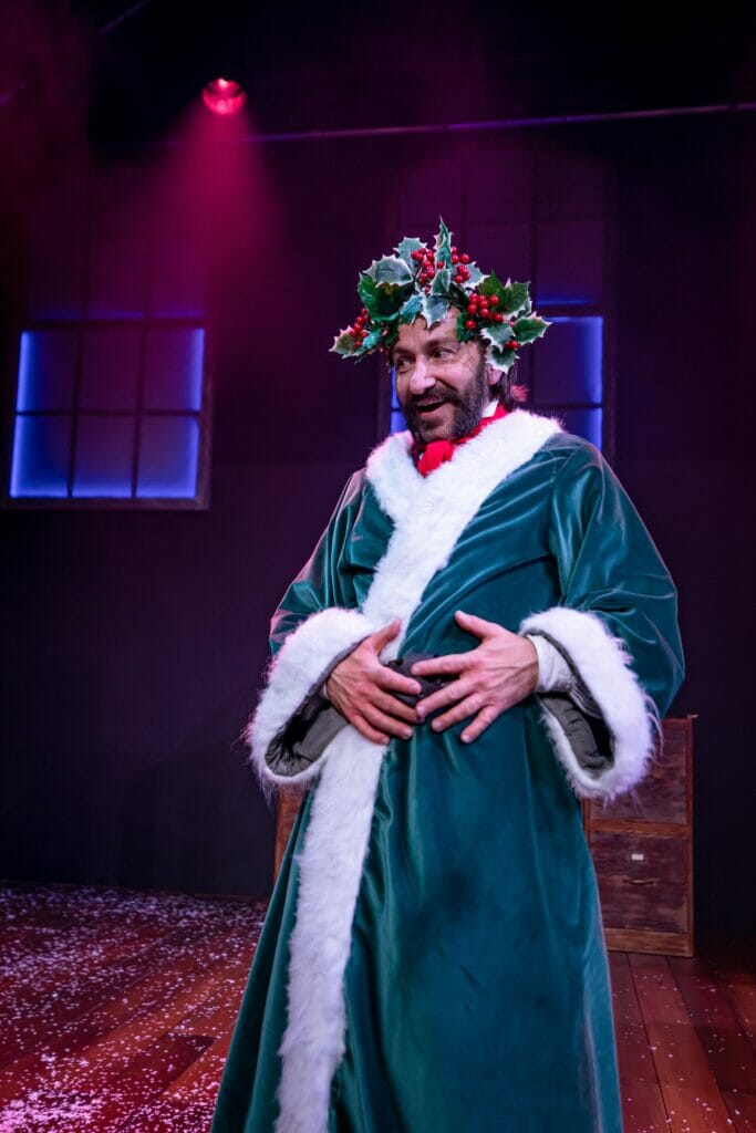 Rick Romero as the Ghost of Christmas Past. Picture: Harry Elletson, courtesy of Reading Repertory Theatre