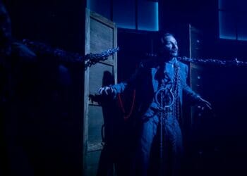 Rick Romero as the ghost of George Palmer. Picture: Harry Elletson, courtesy of Reading Repertory Theatre