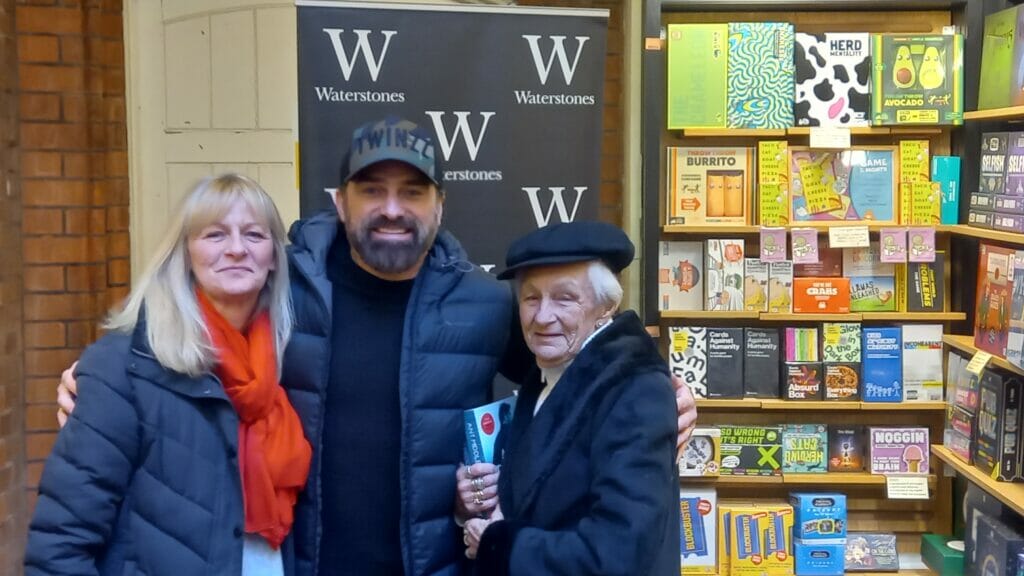 Ant Middleton meeting with fans Michelle Shoulder and Margaret, who he refers to as his 'sniper.' Picture: Jake Clothier