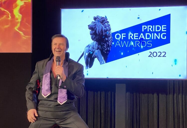 Paul Rouse as Elvis performing at the start of this year's Pride of Reading awards Picture: Phil Creighton