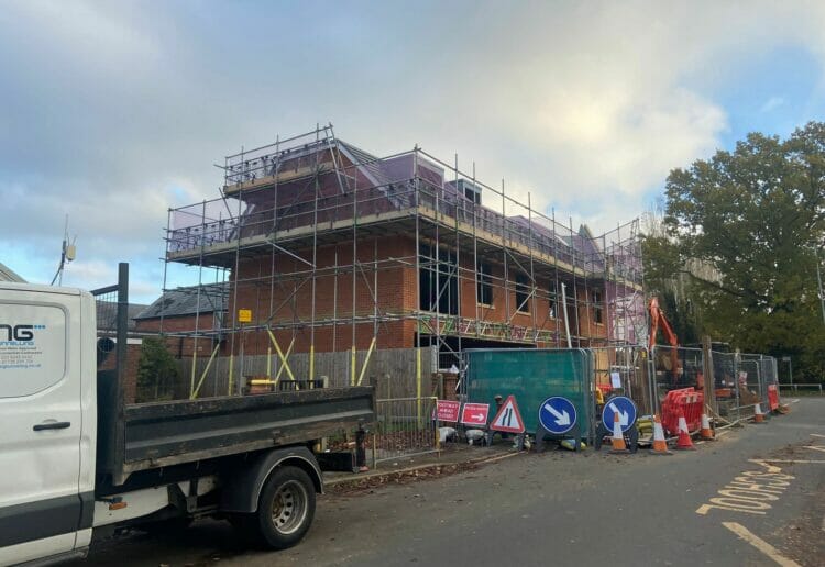 The homes being constructed on School Road