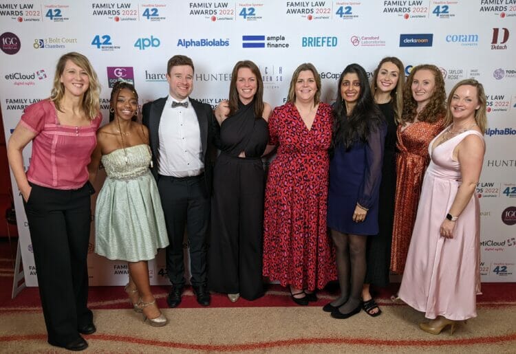 Blandy & Blandy team members celebrate their Highly Commended entries at the Family Law Awards