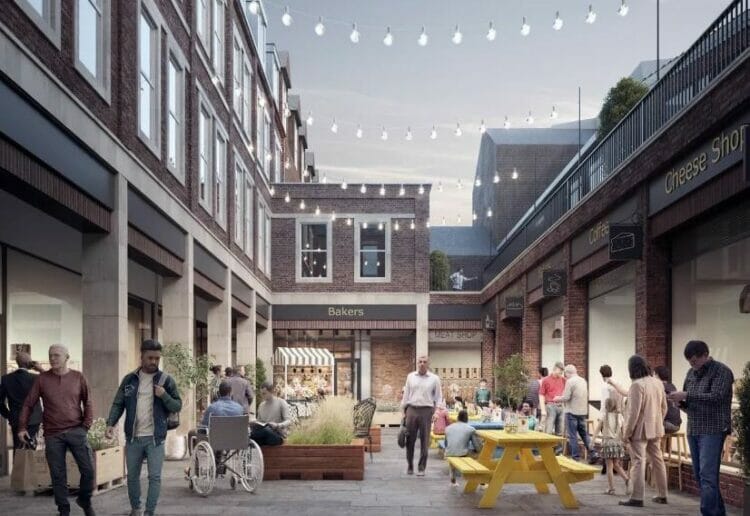 A CGI showing what the proposed retail space would be like in Queen Victoria Street Picture: Thackeray Estates