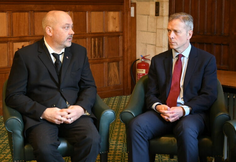 Matt Rodda and Stuart Stephens, the father of murder victim Olly Stephens Picture:Office of Matt Rodda MP