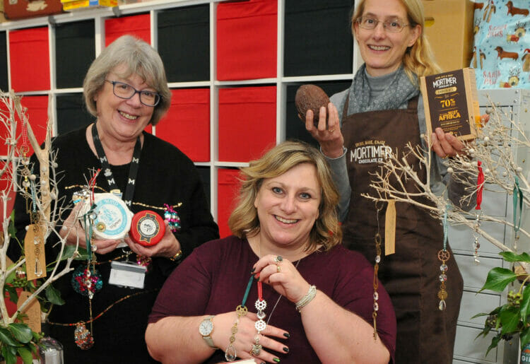 The MERL (Museum of Engish Country Life) Christmas Shopping Event on Sunday.

Angela Brown, Emma Dunn and Felicity Smith with some of the goods they had for sale.