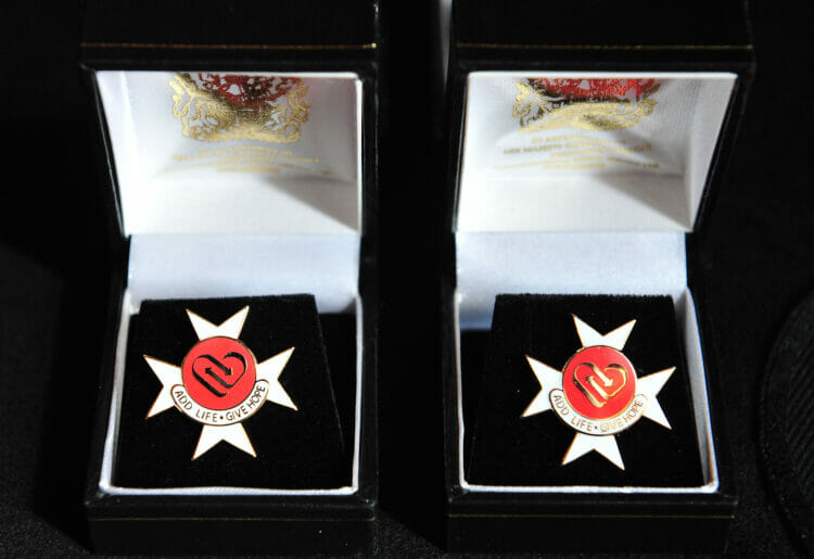 The Order of St John Award was given to the families of donors who had saved the lives of others through organ donation. Picture: Courtesy of NHS Blood and Transplant and The Order of St John