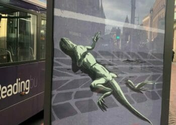 A fake Toyota advert showing a lizard having been run over. Picture: Richard Price via LDRS