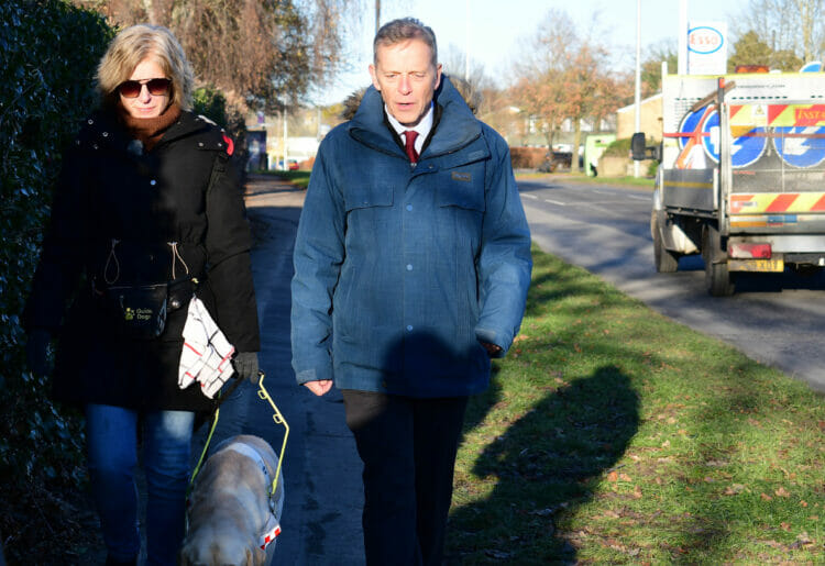 Sam Tyacke and Matt Rodda, the Labour MP for Reading East at Buckingham Drive in Caversham, where Sam fell. Credit: Office of Matt Rodda MP