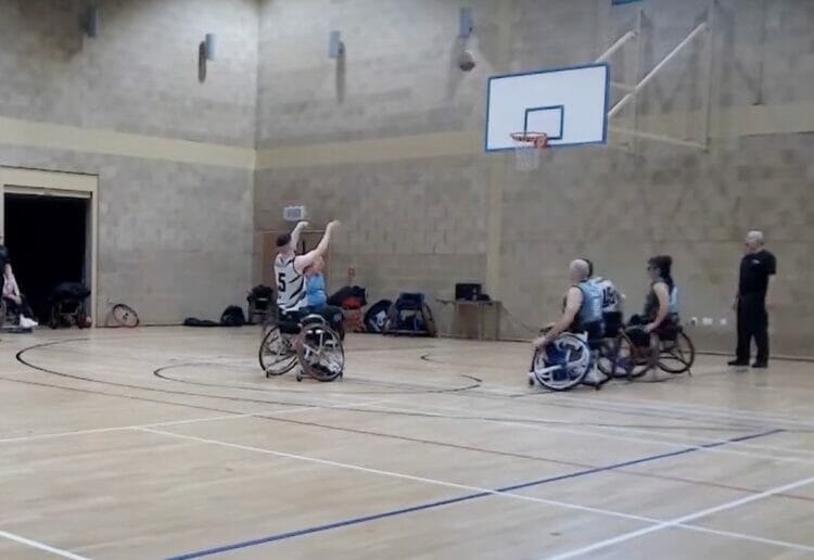 Liam Barker at the Free Throw Line during the Division One South encounter between Kings and Sharks