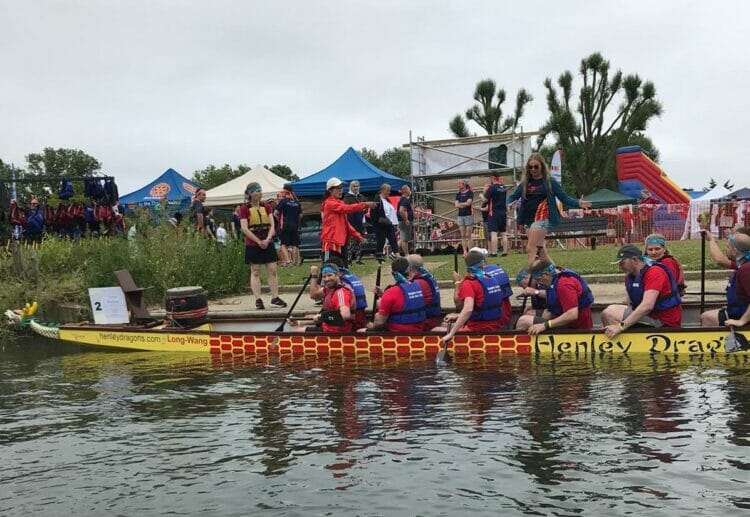 Pangbourne Rotary Club organised a dragon boat race on the River Thames
