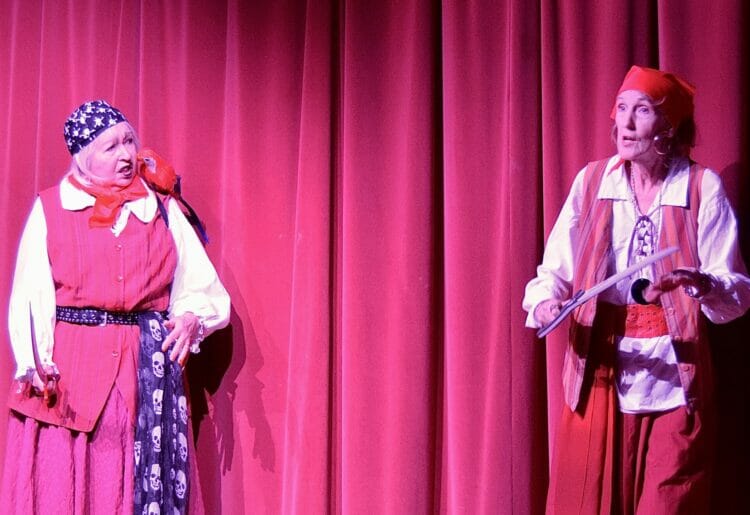 Christine Mather stars as the eponymous Robinson Crusoe. Picture: Lesley-Anne Collins, courtesy of The Triangle Players