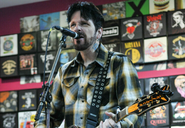 Black Star Riders' Ricky Warwick performing an acoustic set from the band's new album during a visit to HMV Reading on Sunday, January 29 Picture: Steve Smyth