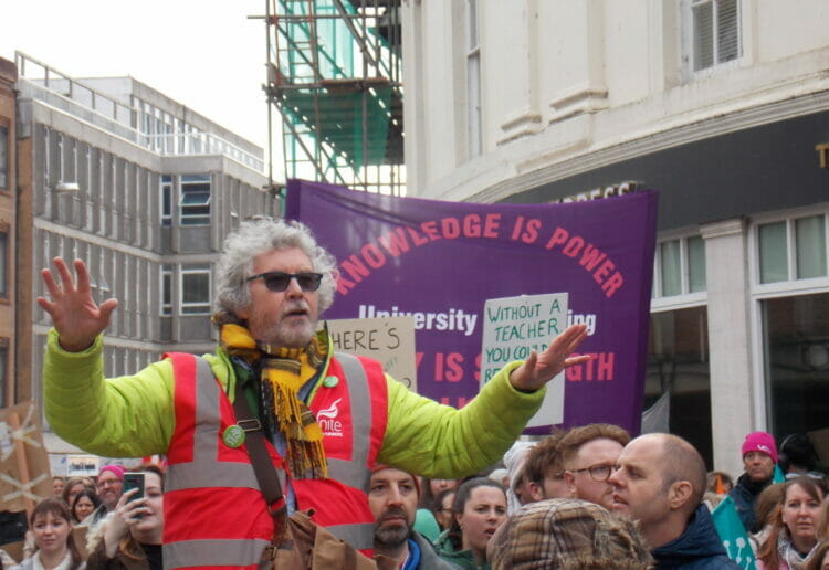 The march was followed by a rally where attendees heard addresses from union representatives. Picture: Jake Clothier