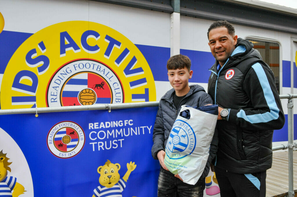 RFC Community Social Inclusion Manager, Richard Witt with Harry before Reading&#39;s game on Saturday.