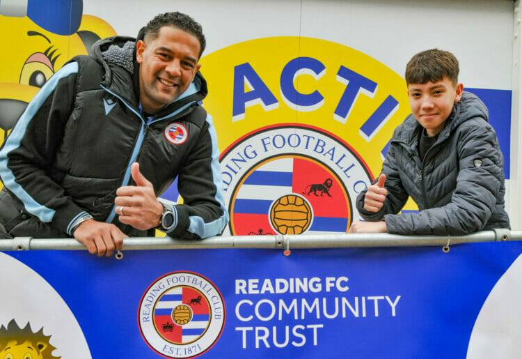 RFC Community Social Inclusion Manager, Richard Witt with Harry before Reading's game on Saturday.