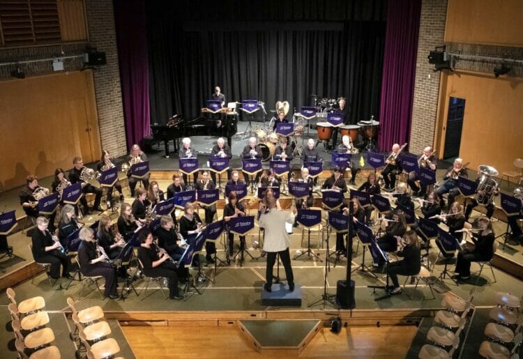 The band playing at Leighton Park School. PIcture courtesy of TCB.