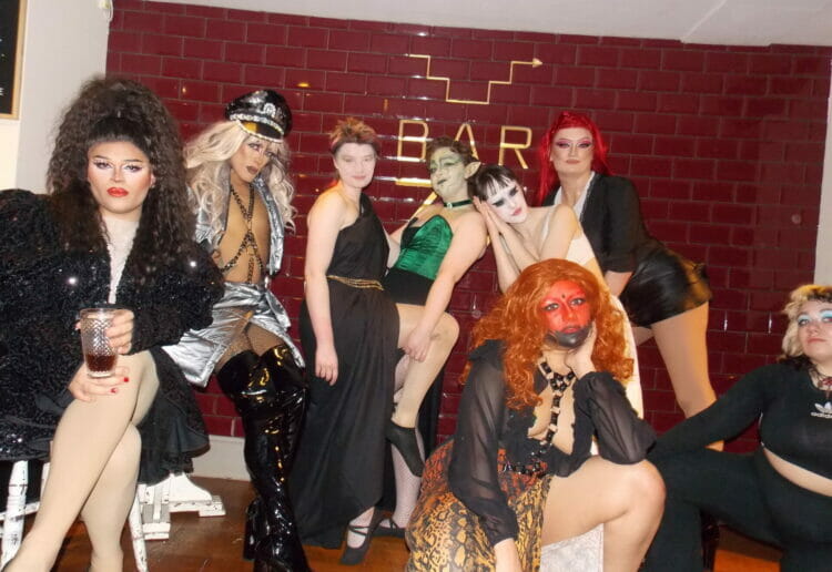 Big Jay and the cast of Seven Deadly Sins, the first of their new residency gigs at Bar 77. Picture: Jake Clothier