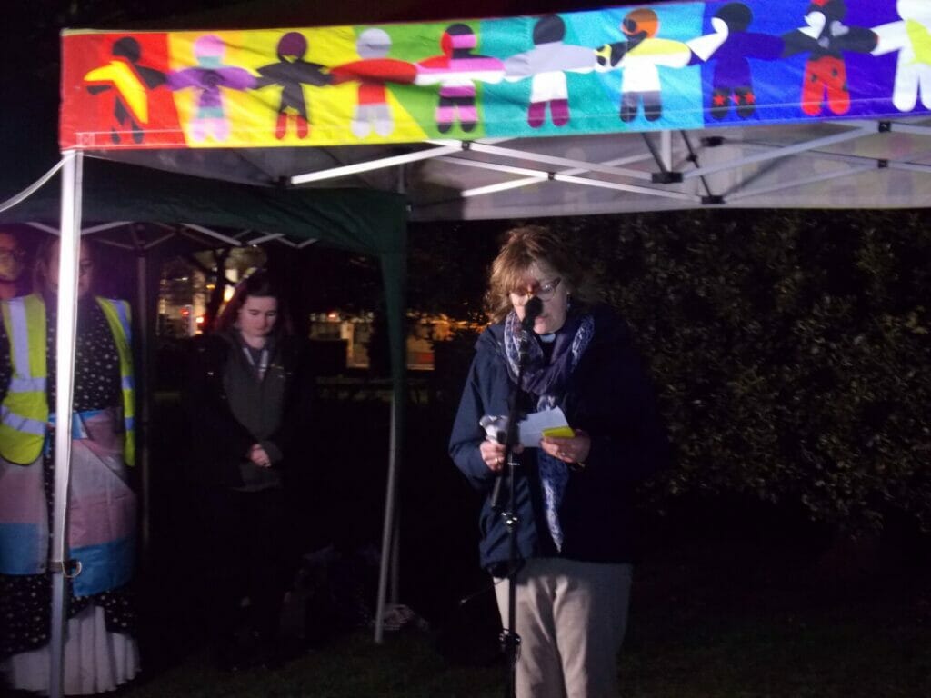 Revd. Judith Summer of Reading Minster Church speaking at the vigil. Picture: Jake Clothier