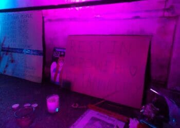 Tributes to Brianna were placed at the foot of the Maiwand Lion. Picture: Jake Clothier