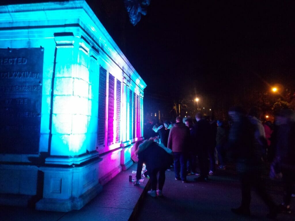 Members of the public leaving tributes to Brianna at the vigil. Picture: Jake Clothier