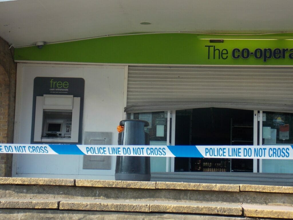 Thames Valley Police were alerted to offenders attacking the shopfront and ATM in the early hours of Tuesday, February 14th. Picture: Jake Clothier