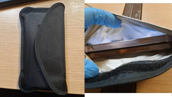 Two iPhones tucked together into a velcro-sealed bag.TVP is seeking to reunite the devices with their original owners.