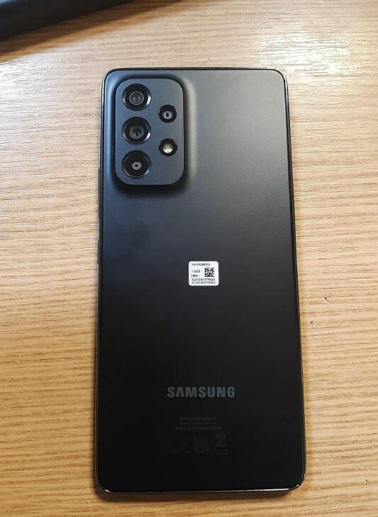 A Black Samsung with a relief camera and a small manufacturer's sticker.TVP is seeking to reunite the devices with their original owners.