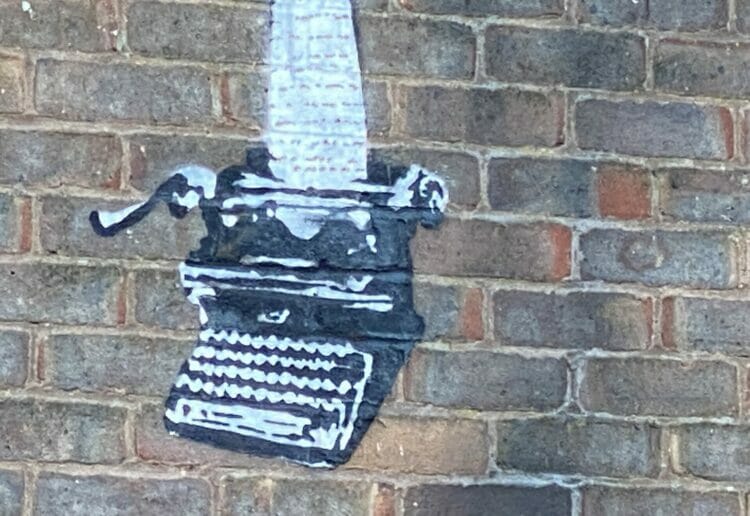 Banksy's artwork on the side of the Reading gaol wall Picture: Phil Creighton