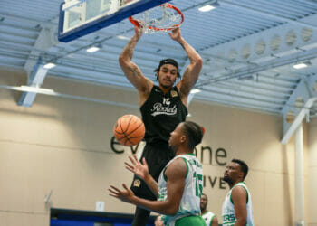 Jordan Jackson of Reading Rockets. Westminster Warriors VS Reading Rockets in NBL action.