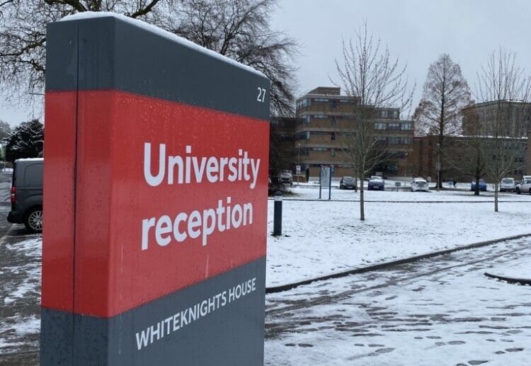 The University of Reading woke up to snow on Wednesday morning. Picture: University of Reading