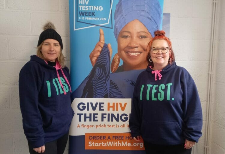 Sue Amer, client support at TVPS, and Jessica Harding, deputy CEO of TVPS, at a community testing session. Picture: Jake Clothier