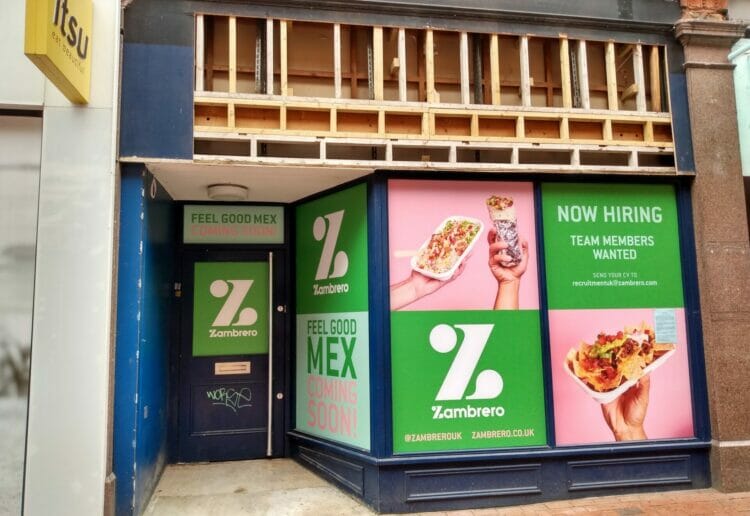 Zambrero the Mexican fast food takeaway in Reading is coming soon, located between Itsu and Kokoro. Picture: Local Democracy Reporting Service