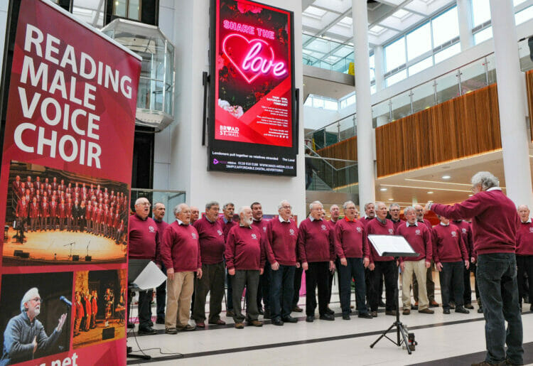 The Valentine Event in the Broad St. Mall on Saturday.

The Reading Male Voice Choir perform.