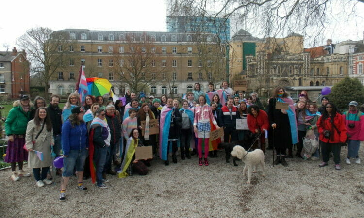 Attendees took part in a march before hearing speeches in Forbury Gardens. Picture: Jake Clothier