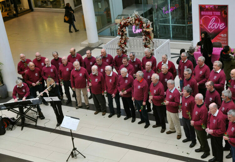 The Valentine Event in the Broad St. Mall on Saturday.

The Reading Male Voice Choir perform.
