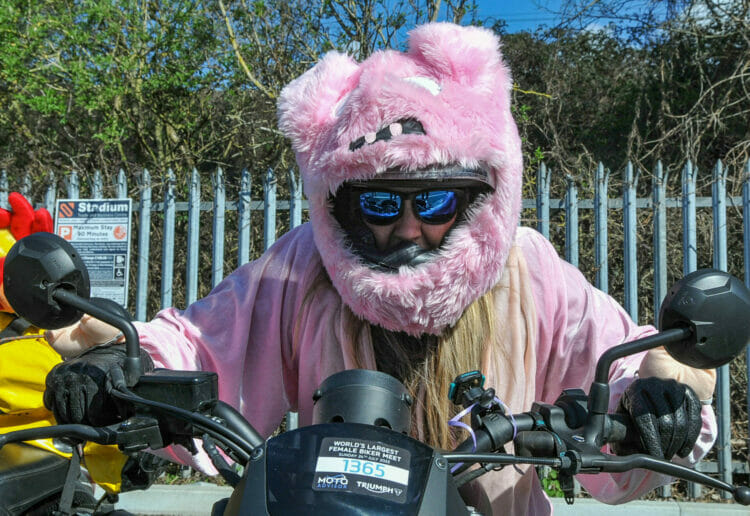 The Berkshire Egg Run on Good Friday.

Debbie Evans, in costume, ready for the off.
