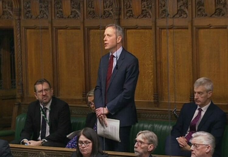 Matt Rodda, MP for Reading East, spoke in parliament to invite education secretary Gillian Keegan MP to talks following Ruth Perry's death. Picture: The Houses of Parliament