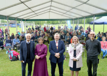 Churches Together in Caversham and Reading held a Platinum Jubilee picnic and Pentecost service, featuring the Bishop of Reading Picture: Phil Creighton